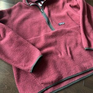 Vintage Patagonia Marsupial Synchilla Half Zip Fleece Sweater RARE Maroon/Green